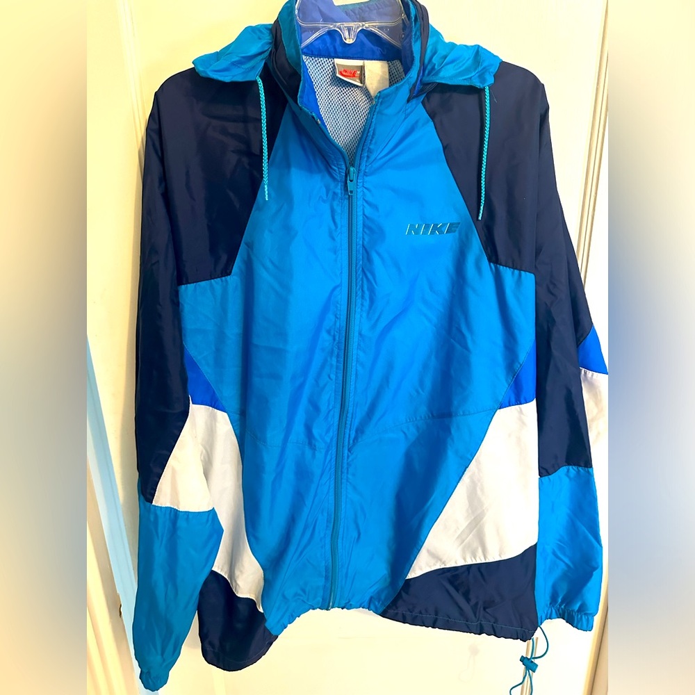 Nike Vintage Men's Multicolored Full Zip Long Sleeve Windbreaker Jacket Size XL
